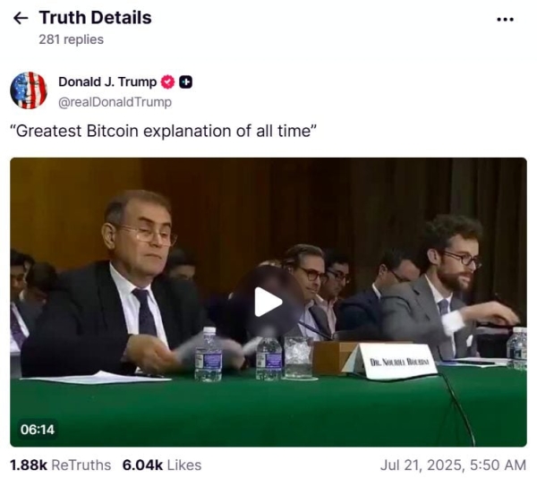 Trump calls Bitcoin speech by Coin Center director the GOAT0
