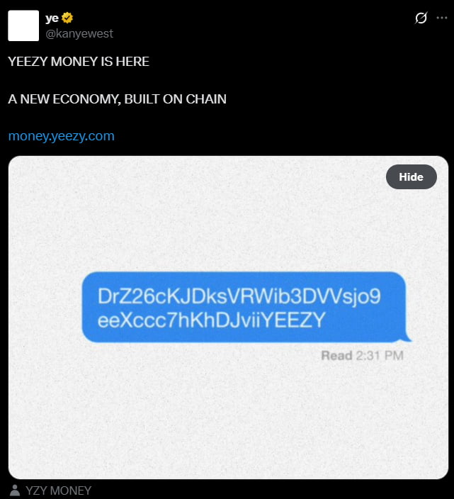 yeezy money is here