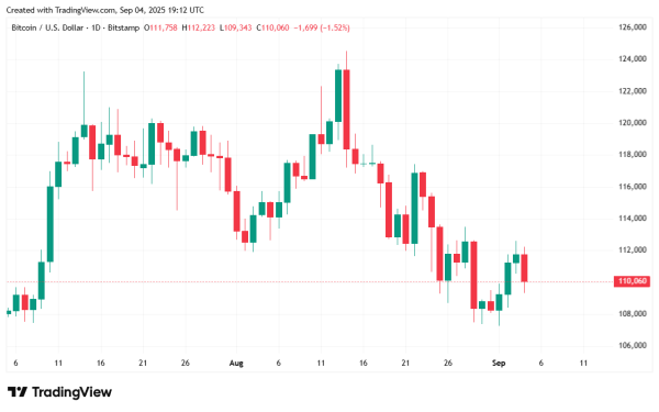 Bitcoin Falls Below $110K After Disappointing Private Sector Employment Numbers1