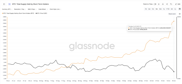 Short-Term Bitcoin Holders Add $12 Billion Post-Crash — Is It Enough to Spark a Price Rally?1