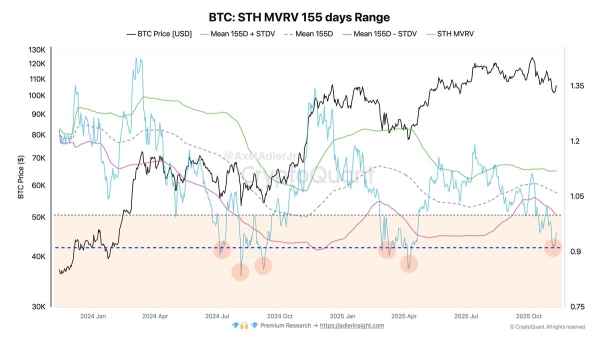 Bitcoin STH-MVRV Rebounds From Local Low – Potential Recovery Toward $115K–$120K