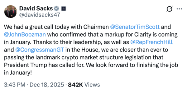 US Clarity Act unlikely to be ‘world-shaking’ for Bitcoin’s price: Brandt