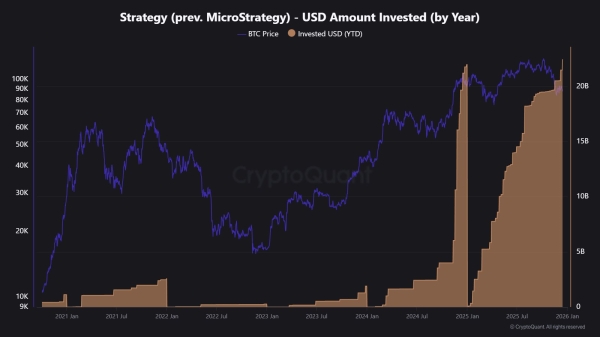 Strategy USD Amount Invested by Year CryptoQuant1