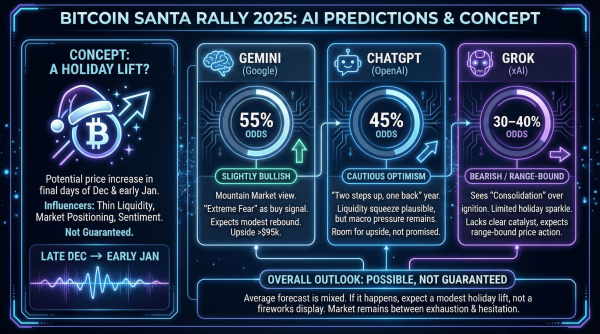 Bitcoin Santa Rally? ChatGPT, Grok, and Gemini Set the Odds3