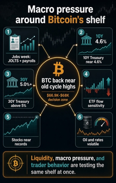 Bitcoin returns to the price that capped 2021, defined 2024, and now tests the rally again